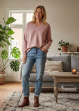 Hannah Yak Blend Oversized Vee - Rose