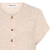 Komma Lambswool Button Vest - Oat