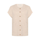 Komma Lambswool Button Vest - Oat