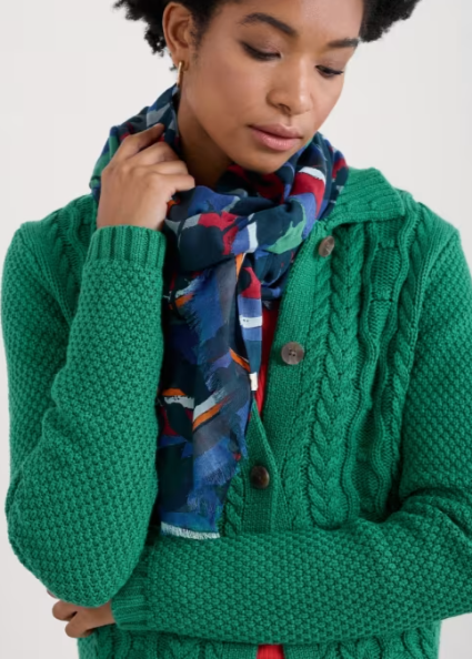 May Garland Scarf - Camellia Stripe Ink
