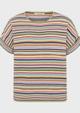 Momo Striped Cotton Tee - Light Oat