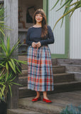 Amélie Linen Skirt - Multi Check with Belt