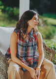 Cara Linen Top - Multi Check