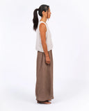 Eadie Linen Pants - Houndstooth Brown