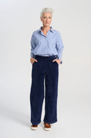Peggy Paris Long Velvet Pants - Navy