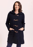 Boiled Wool Duffle Coat - Navy