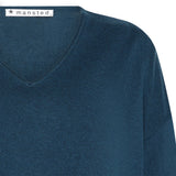 Nickie Merino/Cotton Oversized Vee - Dark Aqua
