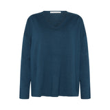 Nickie Merino/Cotton Oversized Vee - Dark Aqua