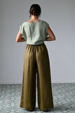Ollie Linen Pants - Fir Green