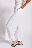 Linen Palazzo Pants - White