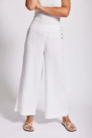Linen Palazzo Pants - White