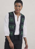 Partridge Waistcoat Vest - Porcelain Maritime Hedgerow
