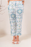 Linen 7/8 Flat Front Pants - Botanica Print