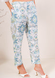 Linen 7/8 Flat Front Pants - Botanica Print