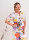 Linen Lace Trim Top - Petal Drift