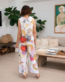 Cowl Neck Btn Back Top - Petal Drift