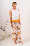 Tencel/Linen Palazzo Pants - Sand Swirl