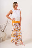 Tencel/Linen Palazzo Pants - Sand Swirl