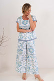 Cap Sleeve Button Back Top - Botanica