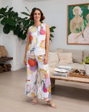 Linen Palazzo Pants - Petal Drift