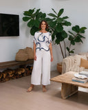 Linen Envelope Sleeve Top - Riverstone