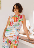 Button Back Shell Top - Seaside