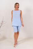 Boat Neck Tank Top - Sky Blue