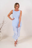 Boat Neck Tank Top - Sky Blue