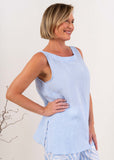 Boat Neck Tank Top - Sky Blue