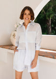 Ramie Long Sleeve Shirt - Blue Mist
