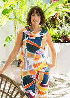 Cowl Neck Top - Abstract