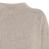 Somers Lambswool Bi Colour Knit - Oat