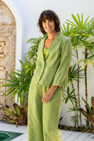Linen Relaxed Blazer - Pistachio