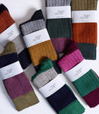Chunky Rib Merino Socks - Midnight