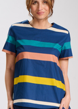 Valencia Stripe Top - Navy