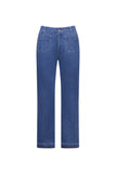 Wide Leg Ankle Grazer Jeans - Blue Hue