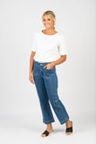 Wide Leg Ankle Grazer Jeans - Blue Hue