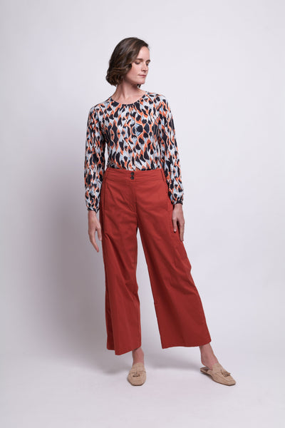 Darting Around Trapeze Trouser - Auburn