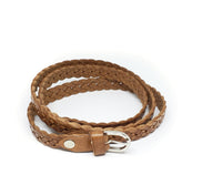 Skinny Woven Leather Belt - 15mm - 4 Colours