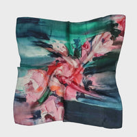 Pure Silk Handkerchief Scarf - Abstract