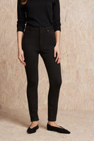 Mid Rise Slim Leg Merino Denim Jeans - Black