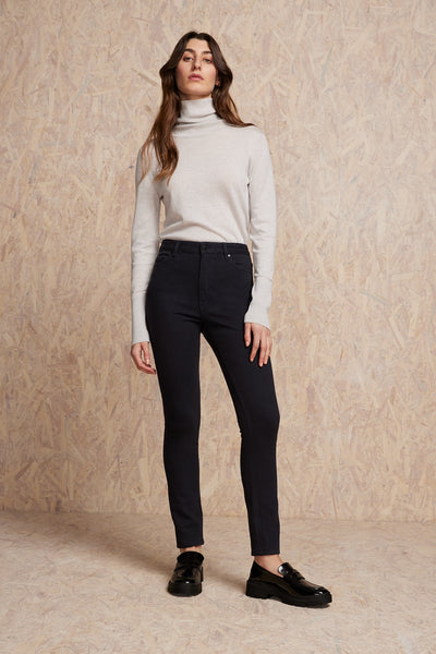 Mid Rise Slim Leg Merino Denim Jeans - Ink